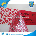 Anti-counterfeit tamper proof sticker /security void labels for paper box packaging
